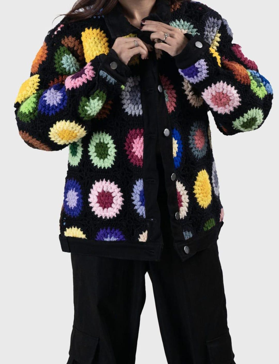 Spectrum Rogue - Reversible Crochet Trucker Jacket - Etsy