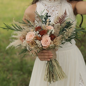 Brautstrauß, Brautaccessoires, Hochzeitsstrauß, Hochzeitsblume, Brautblume, Boho-Brautstrauß, getrockneter Brautstrauß