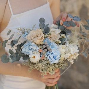 Bridal bouquet, bridal accessories, wedding bouquet, wedding flower, bridal flower, boho bridal bouquet, dried bridal bouquet, blue bouquet