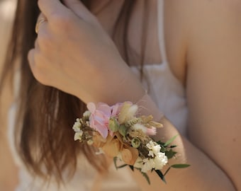 Corsage, Dried Flowers Corsage, Wedding Corsage, Salmon Corsage, Bridesmaid Corsage, Boho Corsage, Corsages, Bridal Corsage,Pink Corsage