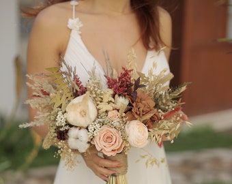 bouquet flower wedding boho bouquet spring wedding bouquet dried bridal flower bouquet boho bridal shower bouquet summer bouquet