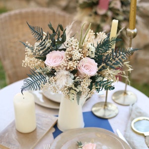 Vaso di fiori rosa cipria, fiori da tavolo, accessori per matrimonio, fiori per matrimonio, decorazioni per matrimonio boho, decorazioni per matrimonio, decorazioni boho, vaso di fiori