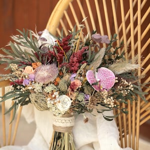 Dried Flower Wedding Bouquet: Boho Bridal Accessory