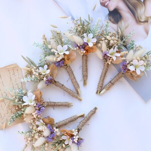 Dried Flower Boutonniere: Boho Wedding Accessory