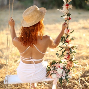 Salmon Swing Flower, Accessori per matrimonio, Altalena per matrimonio, fiori per matrimonio, fiori per sposa, Altalena boho, Decorazioni per sposa, decorazioni per matrimonio, Fiore per altalena