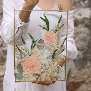 Pressed Flower Frame: Gold Brass Glass Wall Decor
