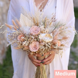 Lachsstrauß Trocken Brautstrauß Braut-Accessoires Hochzeitsstrauß Hochzeitsblume Brautblume Boho Brautstrauß getrockneter Brautstrauß