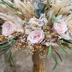 Blush Pink Bridal Bouquet | Dried Flower Boho Wedding Bouquet image 2