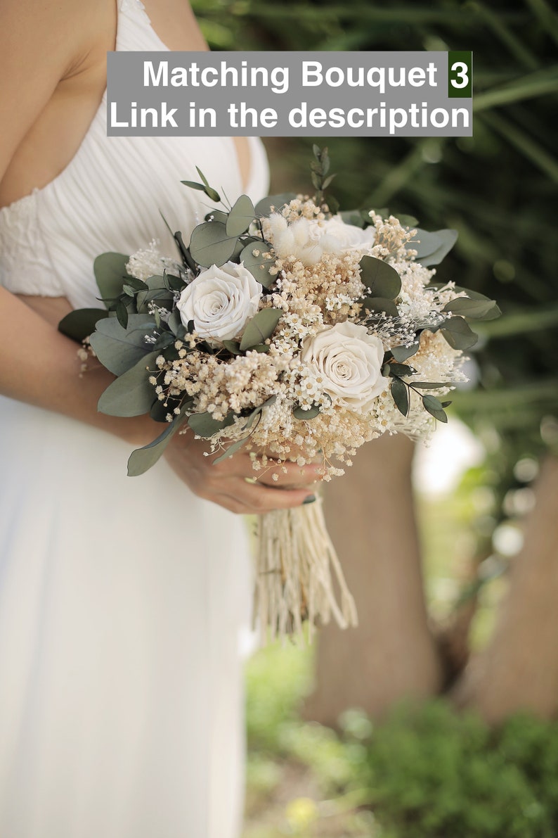 White Boutonnière, %100 Dried Boutonniere, Preserved Rose, Ivory Boutonnière, Boutonniere, Groom Boutonniere, Boho Boutonniere, Buttonhole image 8