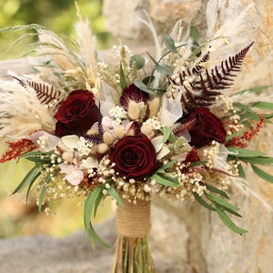 Burgundy, Bridal bouquet, bridal accessories, wedding bouquet, wedding flower, bridal flower, boho bridal bouquet, dried bridal bouquet,