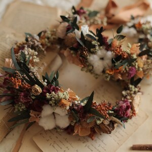 Boho Crown Wedding Crown Bridal Hair Piece Boho Bridal Crown Dried Flower Crown Wedding Hair Crown Bridal Accessory Wedding accessory image 2