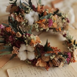 Boho Crown Wedding Crown Bridal Hair Piece Boho Bridal Crown Dried Flower Crown Wedding Hair Crown Bridal Accessory Wedding accessory image 4