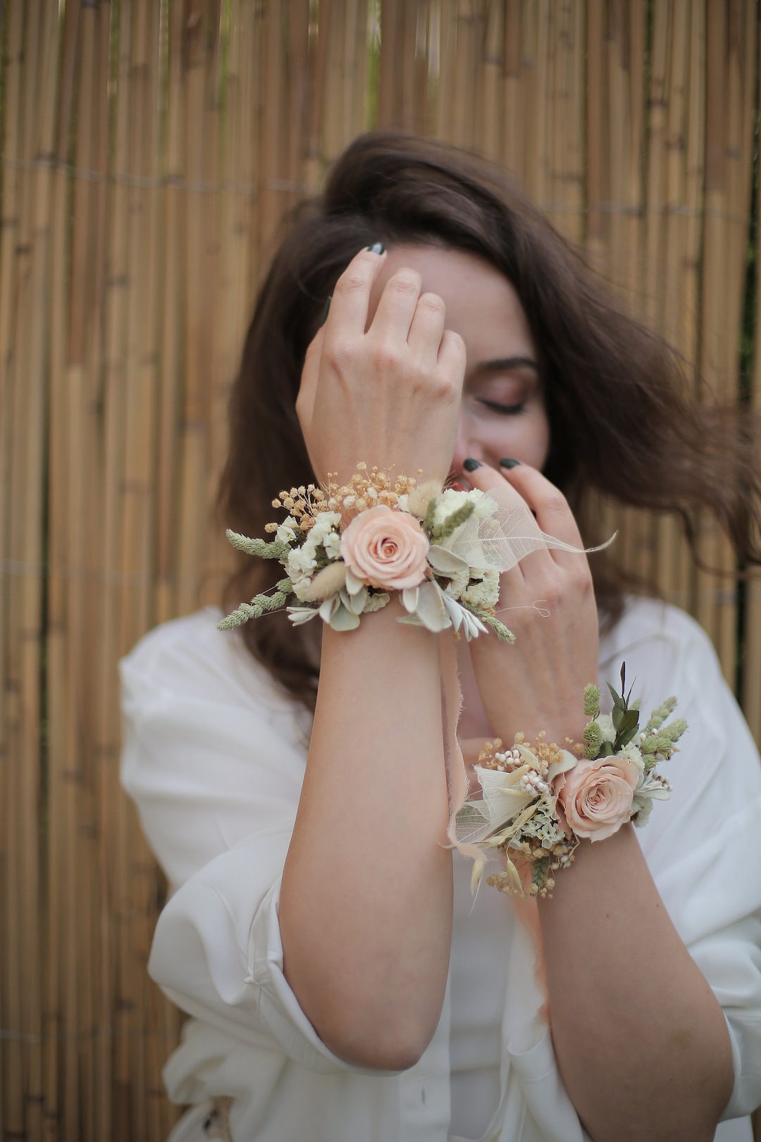 Salmon Wedding Wrist Corsage Preserved Flowers - Etsy