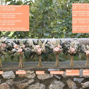 Blush Pink Bridal Bouquet | Dried Flower Boho Wedding Bouquet image 5