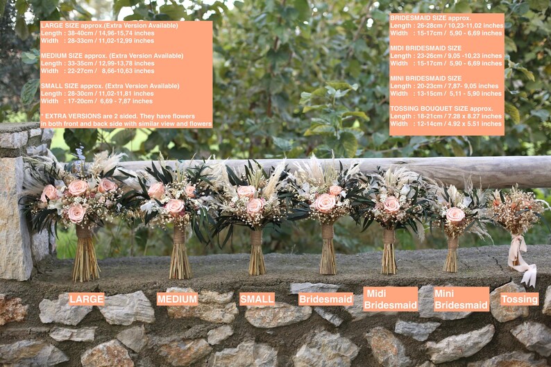 Blush Pink Bridal Bouquet | Dried Flower Boho Wedding Bouquet image 5