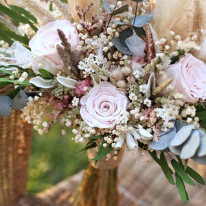 Blush Pink Bridal Bouquet | Dried Flower Boho Wedding Bouquet image 3