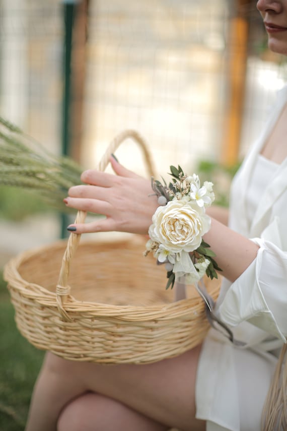 Dried Flower Corsage: Beige Cream Wedding Bridal Corsage - Etsy Israel Dried Flower Corsage: Beige Cream Wedding Bridal Corsage - Etsy Israel