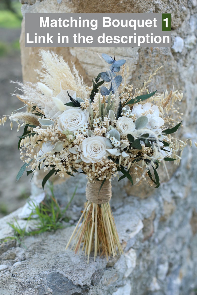 White Boutonnière, %100 Dried Boutonniere, Preserved Rose, Ivory Boutonnière, Boutonniere, Groom Boutonniere, Boho Boutonniere, Buttonhole image 6