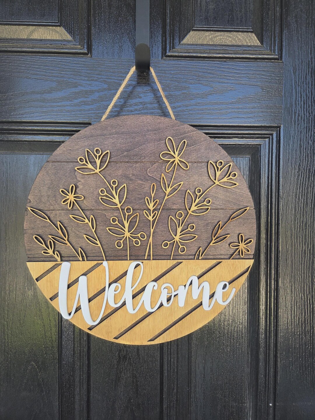 Floral Welcome Door Sign SVG, Laser Cut Files (digital Download) - Etsy