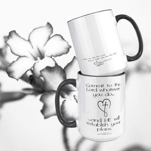 Commit To The Lord Mug! 15oz Bible Inspired beverage mug for all occasions! Great gift for friends and loved ones!