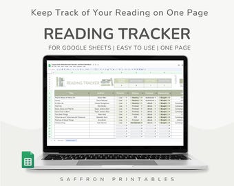 Reading Tracker Spreadsheet for Google Sheets: Sage Green Digital Book Log, TBR List (Digital Download)
