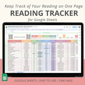 Reading Tracker Google Spreadsheet nei colori dell'arcobaleno. Ottimo come Google Sheets Reading Tracker per bambini o adulti.