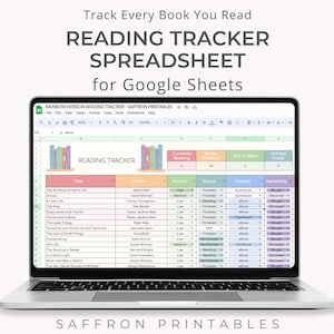 Reading Tracker Spreadsheet for Google Sheets • Digital Book Log & Reading Journal