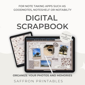 Album digitale con oltre 100 adesivi e cornici / Utilizzabile come album fotografico per GoodNotes, Noteshelf, Notability