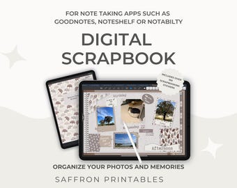 Digital Scrapbook with 100+ Stickers & Frames | Use as a Photo Album for GoodNotes, Noteshelf, Notability