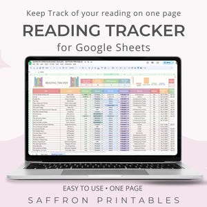 Reading Tracker Google Sheets Spreadsheet | Digital Book Log and Reading Journal