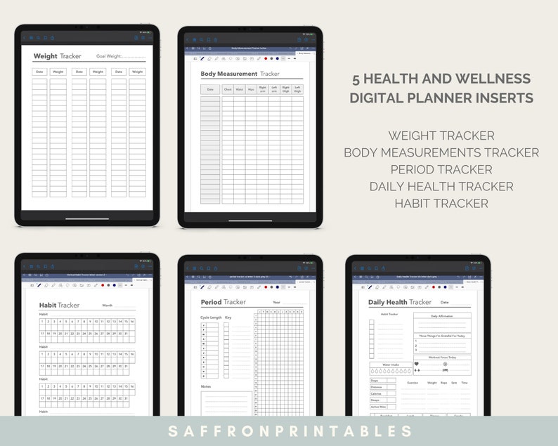 Goodnotes Planner Health and Wellness Inserts Bundle With 120 Etsy