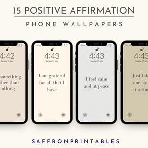 Papier peint pour téléphone avec carte à affirmation positive dans des couleurs neutres. Utilisez-le comme économiseur d'écran ou comme arrière-plan de papier peint. iPhone fonds d'écran Mantra positif