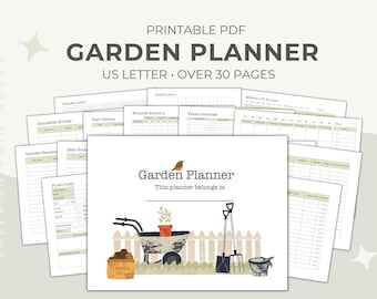 Printable Garden Planner | Vegetable Garden Journal & Layout Template | Gardening Log, Seed Tracker, and Garden Notebook with 30+ pages