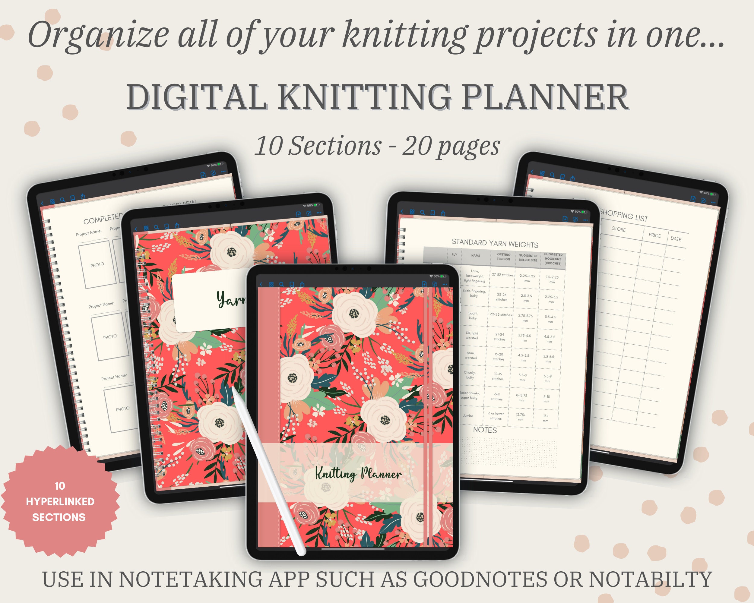 Knitting Journal: A Notebook For Up To 50 Knitting Projects - Keep Track Of  Yarns And Needles