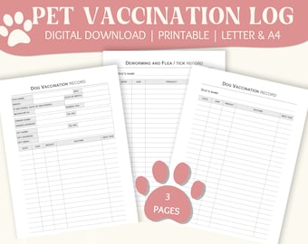 Puppy Shot Record: Vaccination & Health Tracker (PDF)