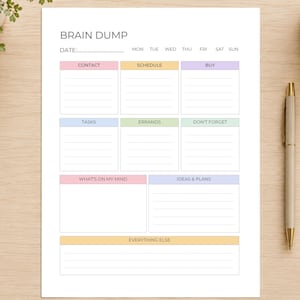 Brain Dump Printable PDF • ADHD Planner Insert • A4 & US Letter