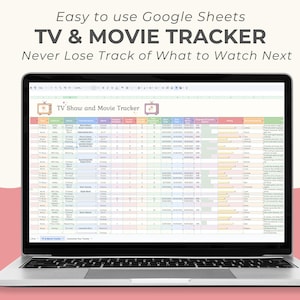 Foglio di calcolo per il monitoraggio di programmi TV e film / Modello di Fogli Google per monitorare programmi TV e film, valutazioni / Regalo per gli amanti dei film