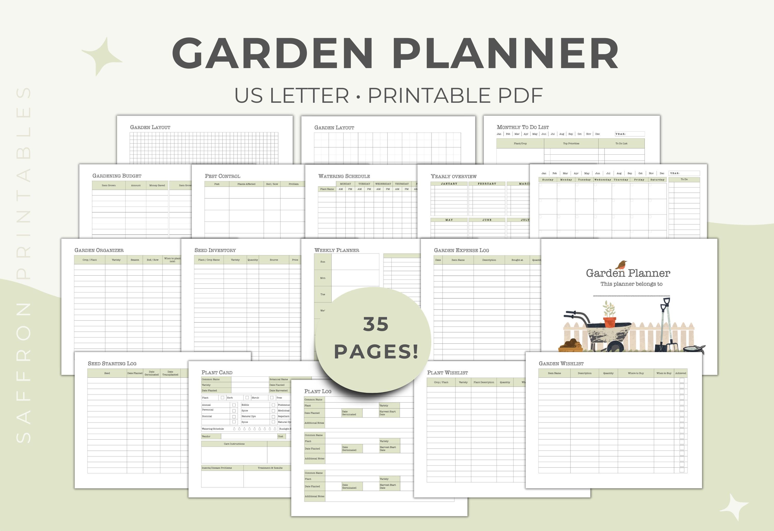 Garden Planner Printable | Vegetable & Flower Garden, Seed and Harvest ...