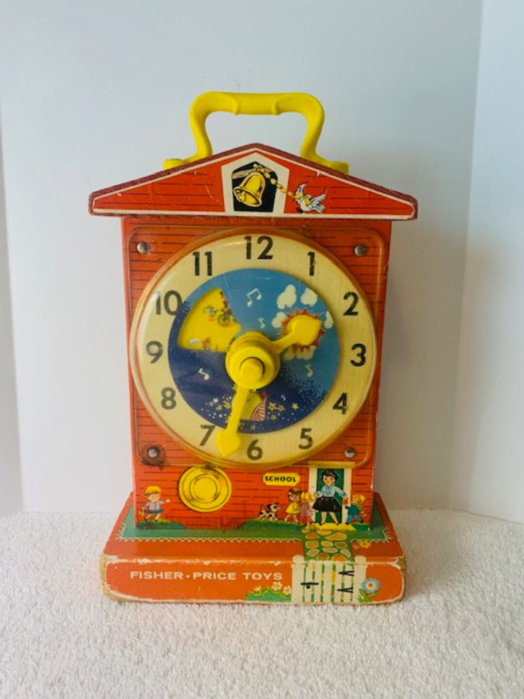 Vintage Fisher Price 1968 Music Box Teaching Clock 998 Etsy
