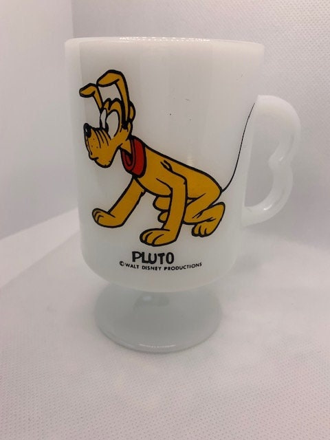 Vintage Walt Disney Milchglas Pluto Tasse - Etsy.de