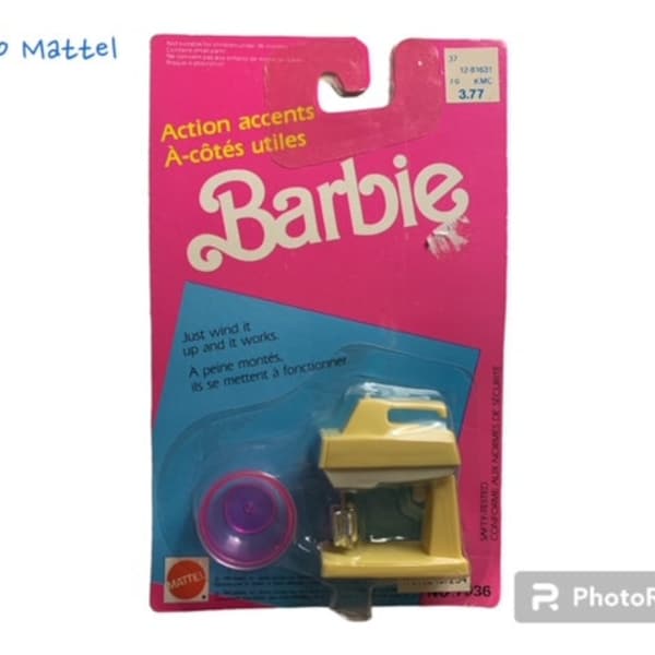 Barbie Mattel Action Accents wind up mixer. 1990 BNIP beaters move