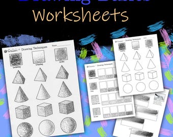 Basic Drawing Skills Worksheets – Pencil Shading & Art Technique Practice - Bonus Complex Shapes Pack