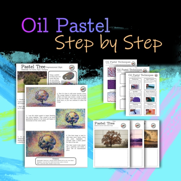 Oil Pastel Drawing Techniques - Step by Step Tree in Impressionist Style