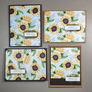 Sunflower Blessing handmade greeting cards with envelopes