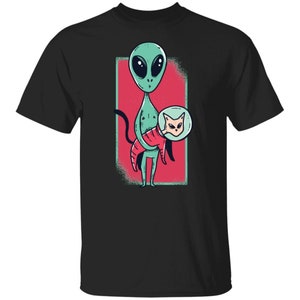 Alien Cat Shirt, Space Psychedelic Cat Tee, Aliens Shirt, Alien Cat Gift, Alien Outfit, Cat Lovers Gift Shirt, Pet Owner Shirt, Pet Lovers