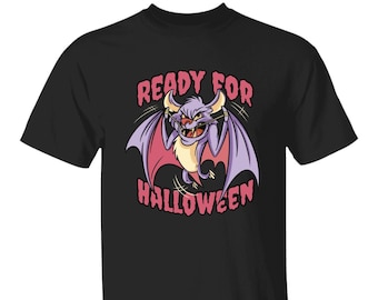 Halloween Bat T Shirt Ready For Halloween Shirt Vampire Halloween Tee Bat Cartoon Tshirt Halloween Gift Halloween party T Shirt Creature Tee