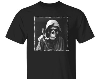 Camisa Death Pointing, Camisa de Halloween, Camisa de mano esqueleto, Camisa divertida de Halloween, Camisa de otoño, Mano esqueleto, Camisa de Halloween para mujer