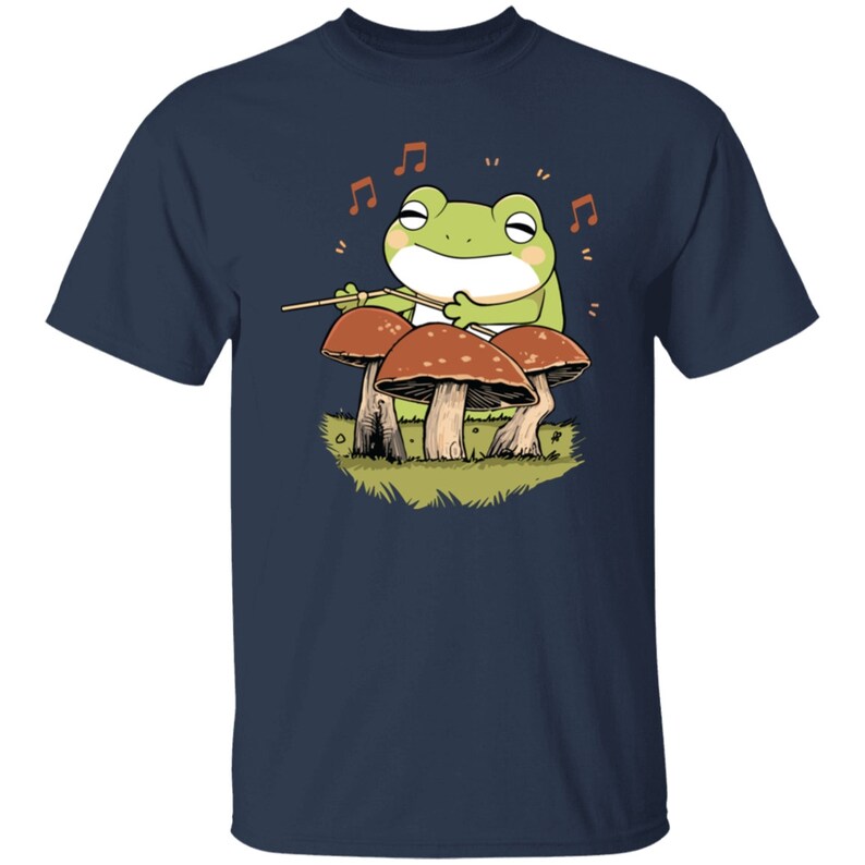 Frog And Mushroom Drums Shirt, Frog Shirt, Cute Frog Shirt, Mushroom Shirt, Frog Lover Gifts, Frog Gift, Cute Frog Tee, Frog Lover Shirt image 4