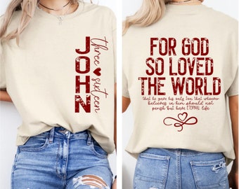 John 3:16 Unisex T-Shirt - Inspirational Christian Bible Verse Shirt - Faith-Based Clothing for Men & Women