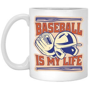 Baseball Is My Life Travel Mug, Baseball Coffee Mug, Baseball Coach Coffee Mug, Baseball Player Mugs, Baseball Vintage Mugs, Baseball Gift